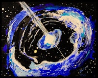 a painting of a black hole in space